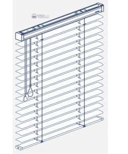 Jalousie mit Zugschnur und Wendeschnur.