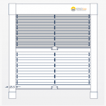 Dachfensterplissee mit Schienen und Blende, verstellt.