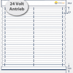 Plissee mit 24V Elektroantrieb.